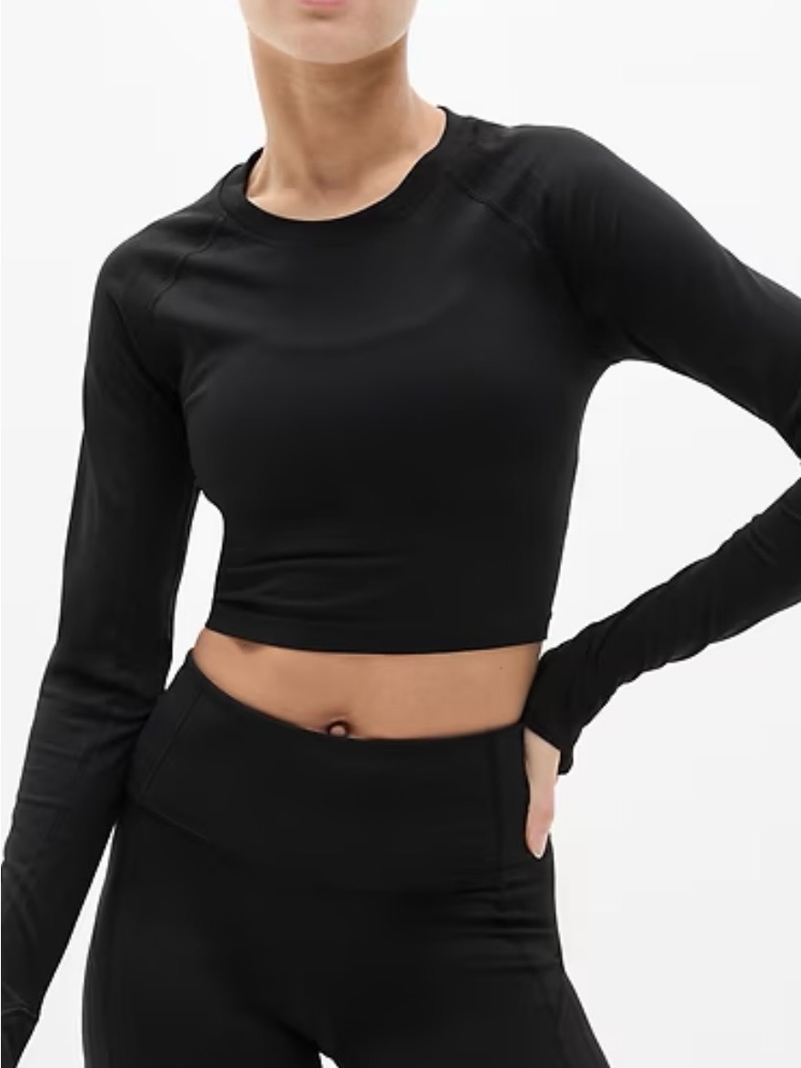 Athleta Momentum Flex Crop Long Sleeve Shirt